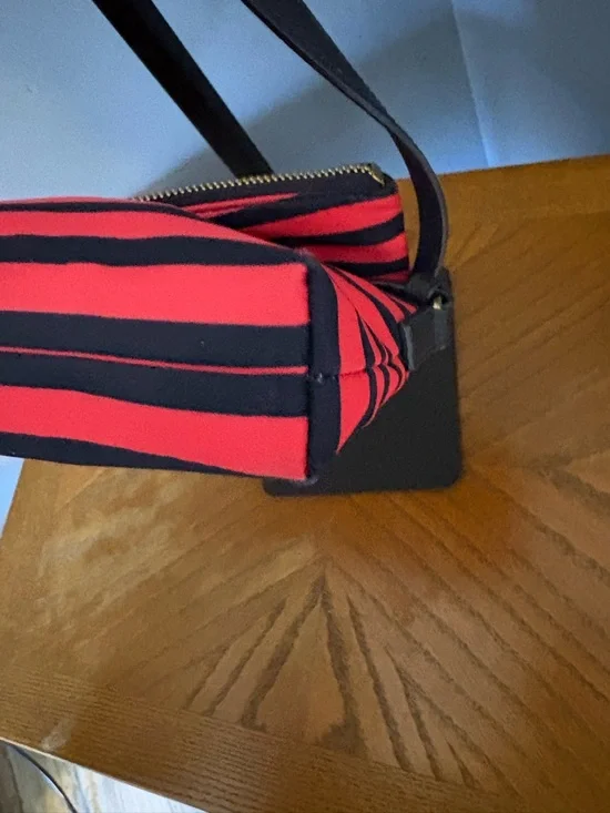 kate spade Pink and Navy Striped Crossbody Bag RARE with Storybook  lining! - Picture 4 of 8